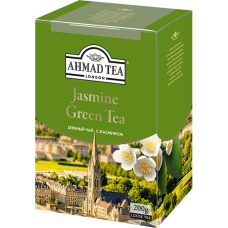 Чай "Ahmad Tea" ЗЕЛЕНЫЙ ЛИСТ. 200гр.*12-С ЖАСМИНОМ  (1311-1)