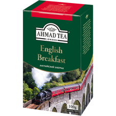 Чай "Ahmad Tea" ЧЕРНЫЙ ЛИСТ. 100гр.*12- Английский завтрак (1301-2)