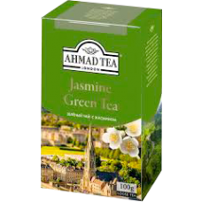 Чай "Ahmad Tea" ЗЕЛЕНЫЙ ЛИСТ. 100гр.*12-С ЖАСМИНОМ  (1305-3)