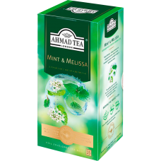 Чай "Ahmad Tea",ПАКЕТ С/Я (конверт) 25*1,8гр.*12 - Мята и мелиса, зеленый (2258)