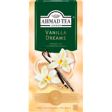 Чай "Ahmad Tea",ПАКЕТ С/Я (конверт) 25*1,8гр.*12 - с ароматом ванили, черный (2589)