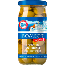 ОЛИВКИ "ROMEO`S" ГИГАНТ Б/КОСТ.340гр.*12 стекло