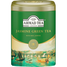 Чай "Ahmad Tea" ЗЕЛЕНЫЙ ЛИСТ. 100гр.*12-С ЖАСМИНОМ  (648-1) Ж/Б