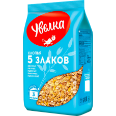 УВЕЛКА  ХЛОПЬЯ 5 ЗЛАКОВ 400гр.*6 (878) М/У