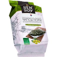 SEN SOY Premium-ЧИПСЫ НОРИ 4,5гр.*18-С ОЛИВКОВЫМ МАСЛОМ