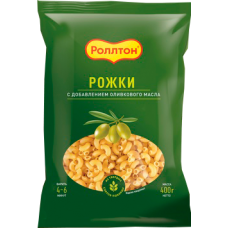 +"РОЛЛТОН" 400гр.*16-РОЖКИ С ОЛИВК. МАСЛОМ