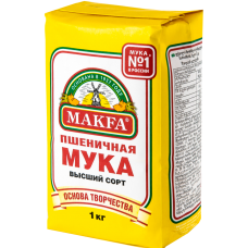 МУКА "MAKFA" ПШЕНИЧНАЯ ЦЕЛЬНОЗЕРНОВАЯ 1кг.*4