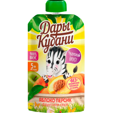 ДАРЫ КУБАНИ-ПЮРЕ Д/ДЕТЕЙ 0,09л.*12-ЯБЛОКО-ПЕРСИК