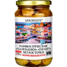 ОЛИВКИ "ХАЛКИДИКИ" Б/КОСТ.340гр.*12 стекло