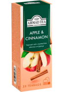 Чай "Ahmad Tea",ПАКЕТ С/Я 25*1,5гр.*12 - Яблоко и корица, черный (2784)