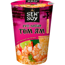 SEN SOY-СУП-ЛАПША ТОМ ЯМ 65гр.*24 стакан