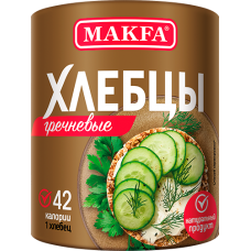 +"MAKFA &nbsp;ХЛЕБЦЫ КРУГЛЫЕ ГРЕЧНЕВЫЕ 100гр.*30 (3301) ЧЗ