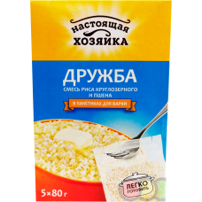 НАСТОЯЩАЯ ХОЗЯЙКА РИС 5*80гр.*6 (КРУГЛОЗЕРН.) (517)